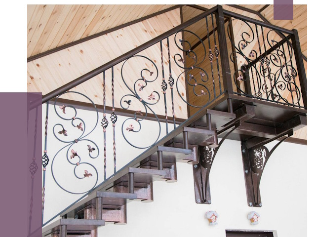 Кованые лестницы в Южном-Сахалинске от 80582 руб. под ключ