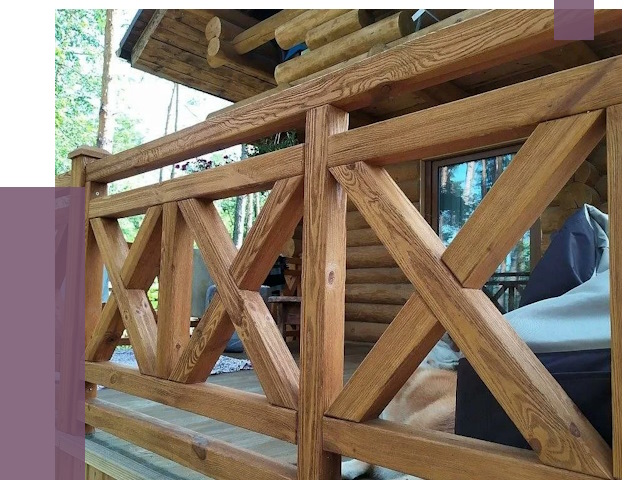 Деревянные перила под ключ в Южном-Сахалинске от 7748 руб. 