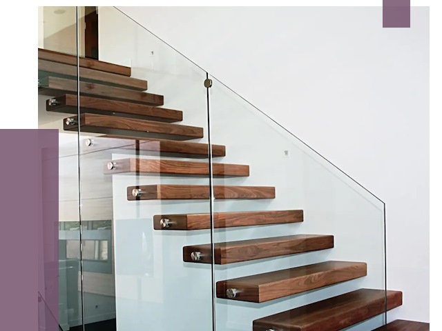 Стеклянные перила для лестницы в Южном-Сахалинске от 14980 руб.