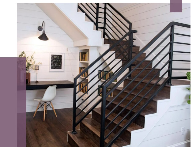 Перила для лестницы в доме в Южном-Сахалинске от 7490 руб. — ПРОЛЁТ-Южн