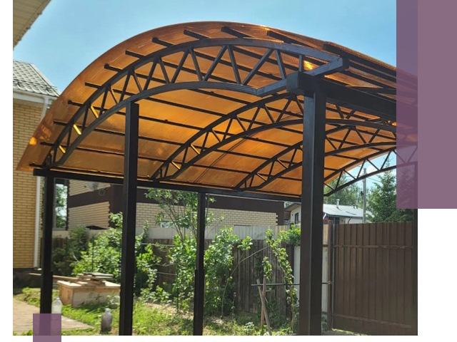 Изготовление навесов под ключ в Южном-Сахалинске из качественных материалов