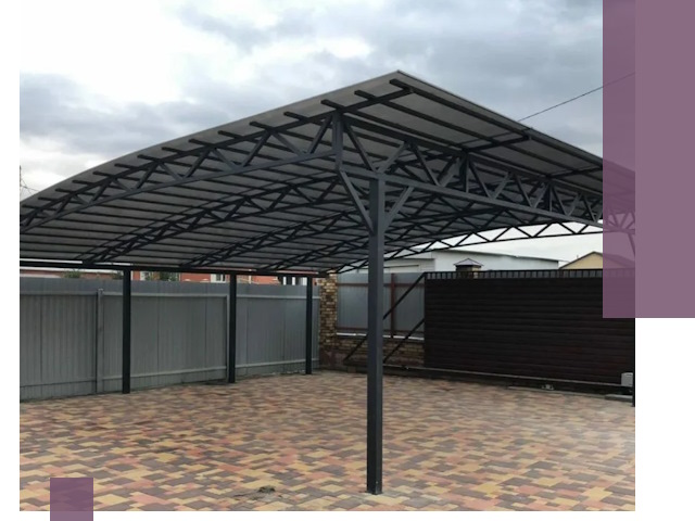 Недорогие навесы под ключ в Южном-Сахалинске — изготовление и монтаж