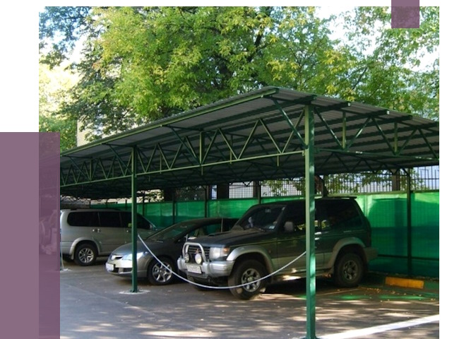 Навесы для парковки в Южном-Сахалинске от 81098 руб. заказать | ПРОЛЁТ-Южн