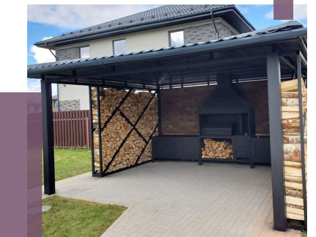 Навесы для барбекю в Южном-Сахалинске от 12862 руб. под ключ | ПРОЛЁТ-Южн