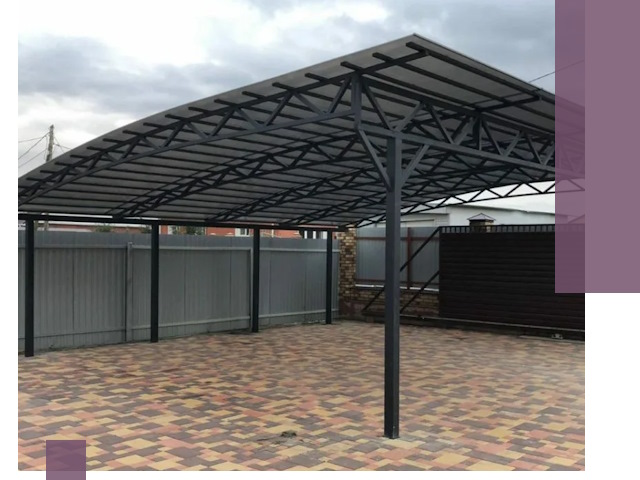 Металлические навесы под ключ в Южном-Сахалинске — изготовление и монтаж