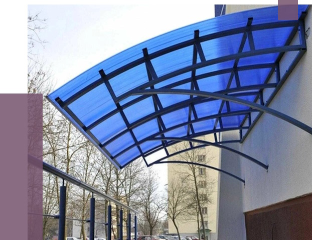 Козырьки из поликарбоната в Южном-Сахалинске от 4339 руб. под ключ | ПРОЛЁТ-Южн