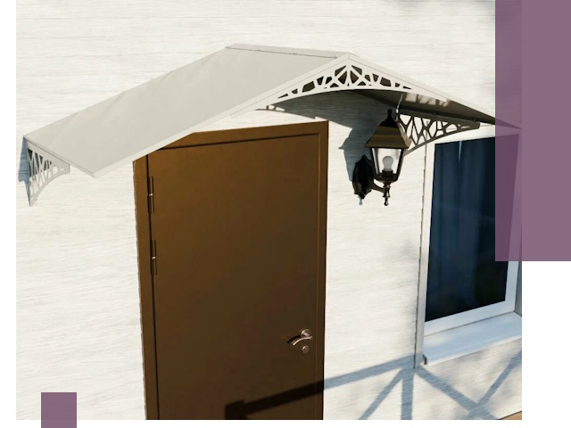 Металлические козырьки на входы и террасы в Южном-Сахалинске