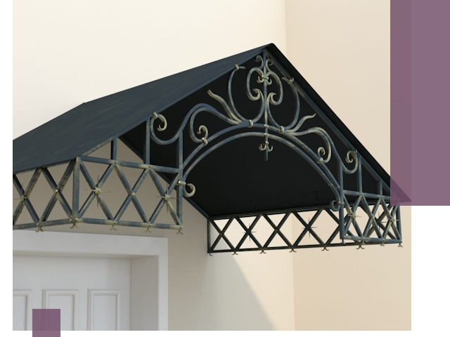 Двускатные металлические козырьки под ключ в Южном-Сахалинске